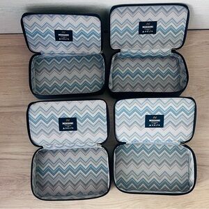Missoni Delta Chevron Travel Pouches in Blue and Gray (4 total)